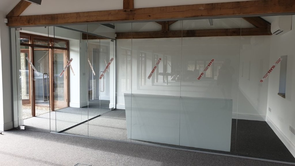 Meeting room glass installed