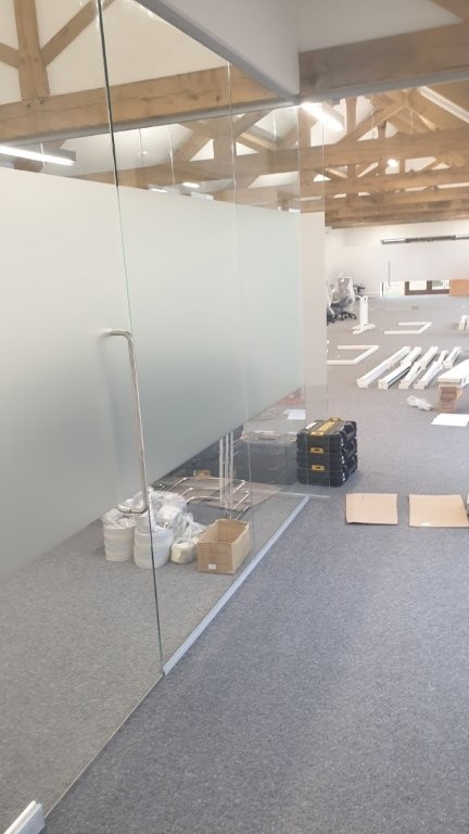 Film applied to the glass walls