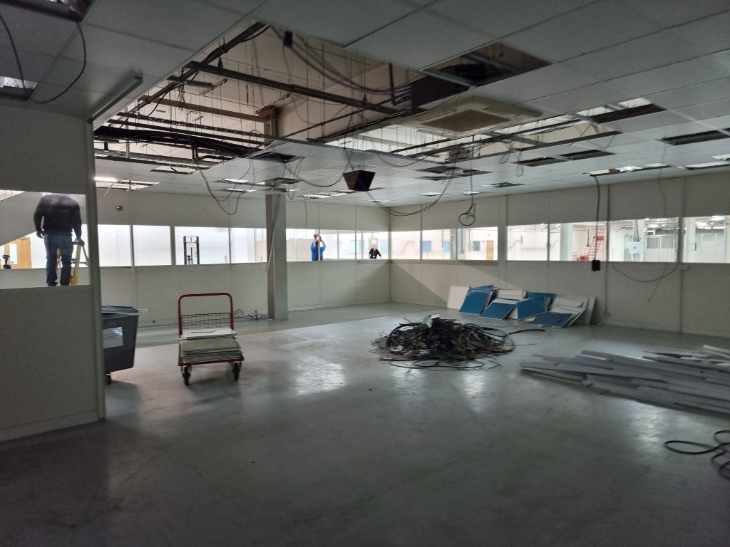 Ground floor partitions and ceilings being stripped out at Fabrinet