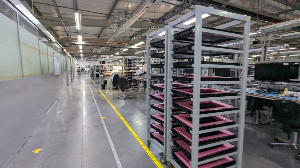 Metal skinned partitions upstairs Fabrinet