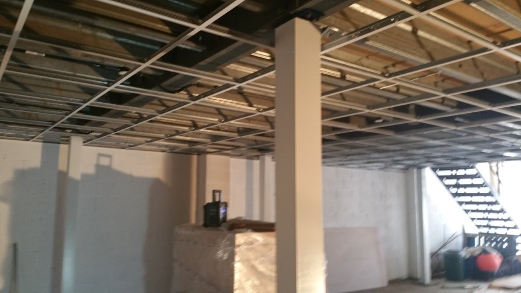 Column encasements installed