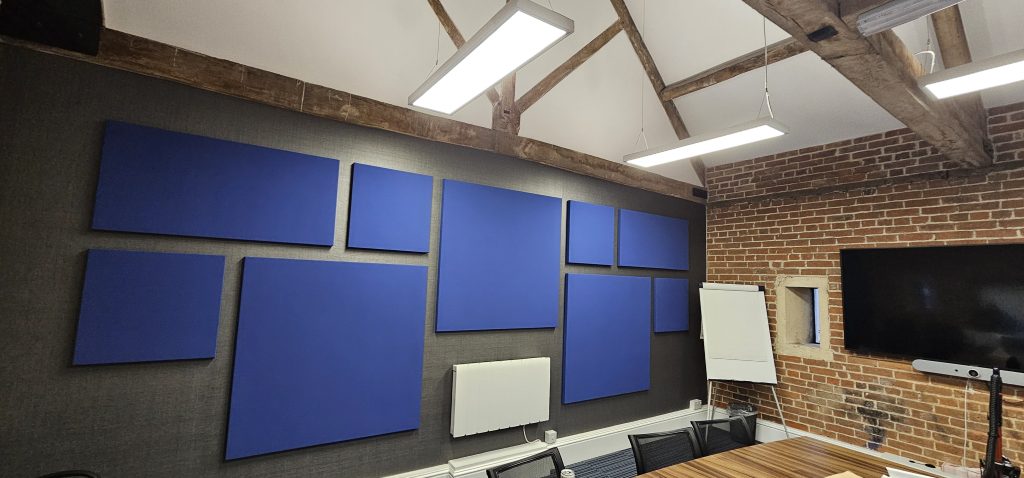Blue acoustic panels