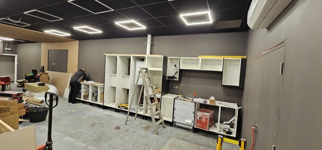 Kitchen being installed