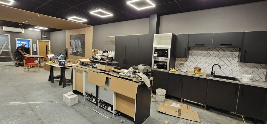Kitchen island and doors fitted