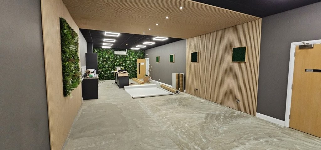 Anti-slip vinyl flooring being fitted