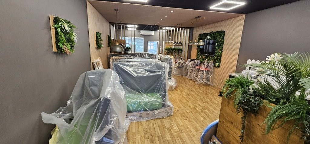 Breakout space furniture being delivered