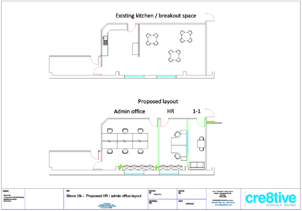 HR + Admin office furniture plan