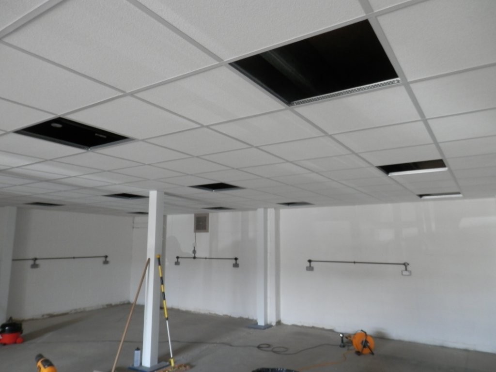 column encasements and ceiling completed