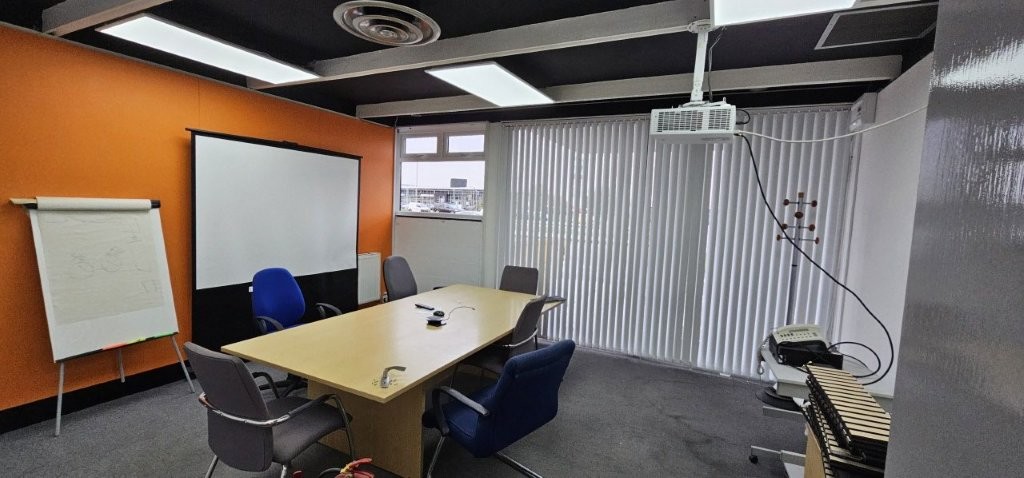 black ceiling with bold orange colour