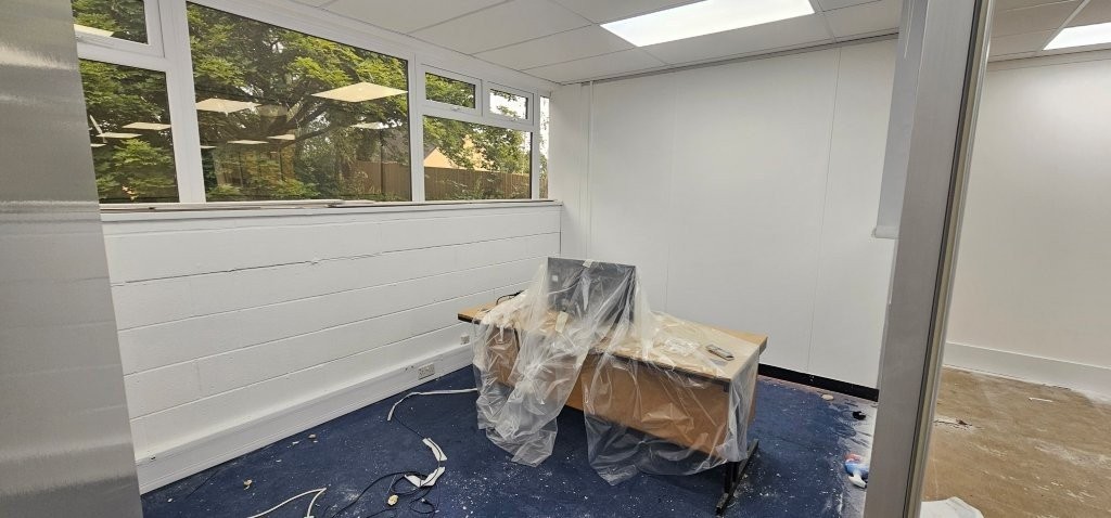 Desk protected from paint