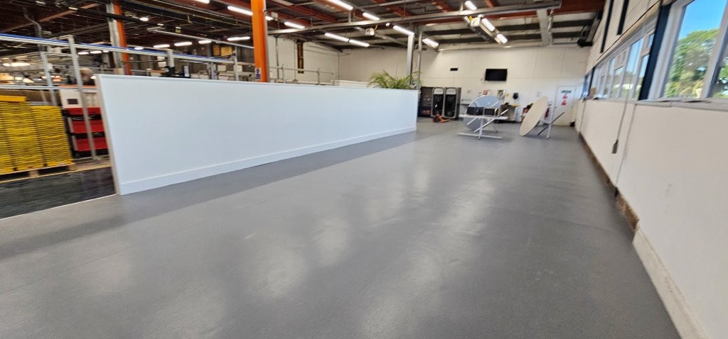 New anti-slip vinyl flooring installed