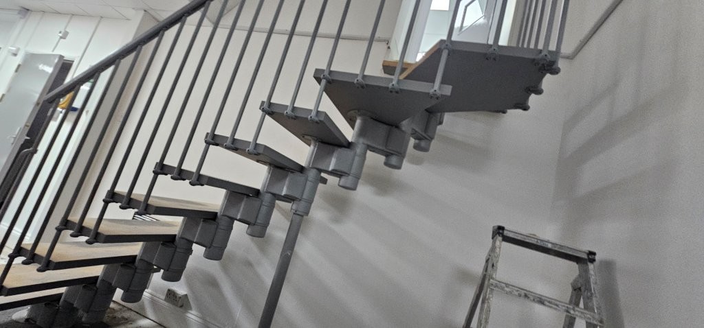 Re-painted metal stairs