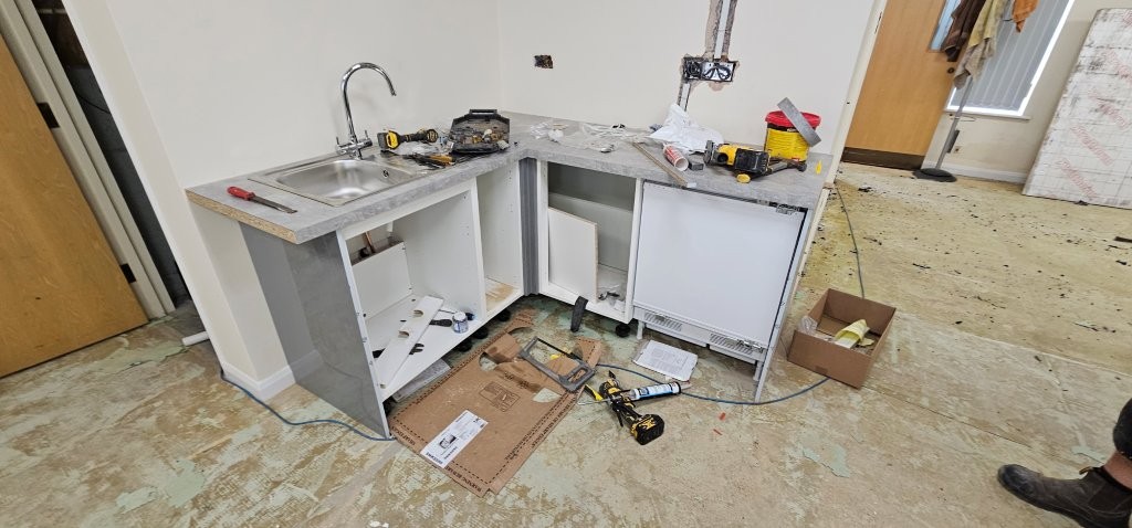 New kitchen being installed
