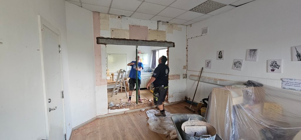 New lintel being installed