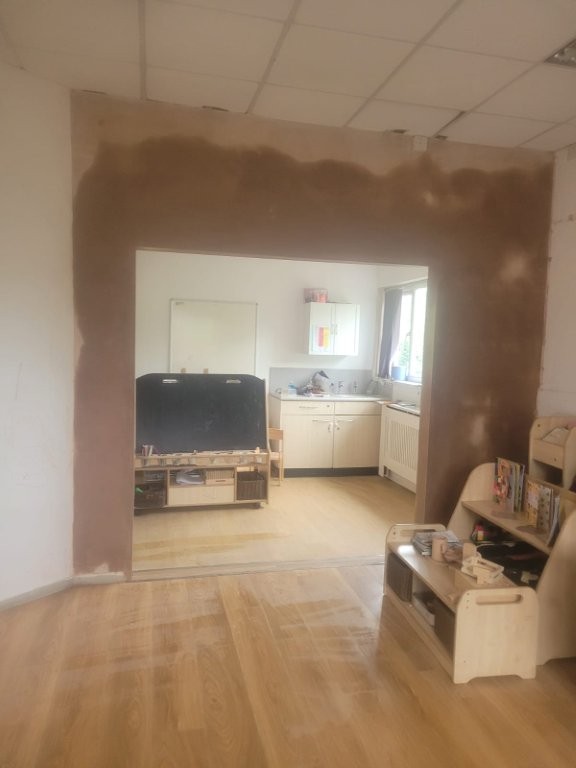 plastered opening